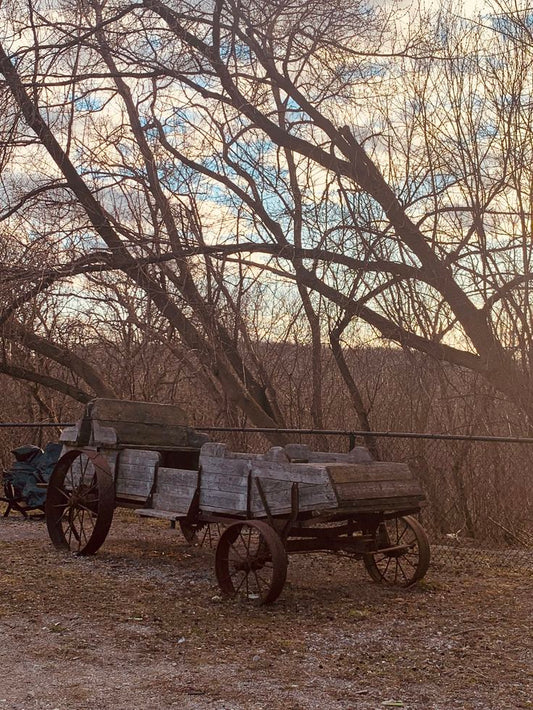 Rustic Wagon at Sunset – Digital Download Photography